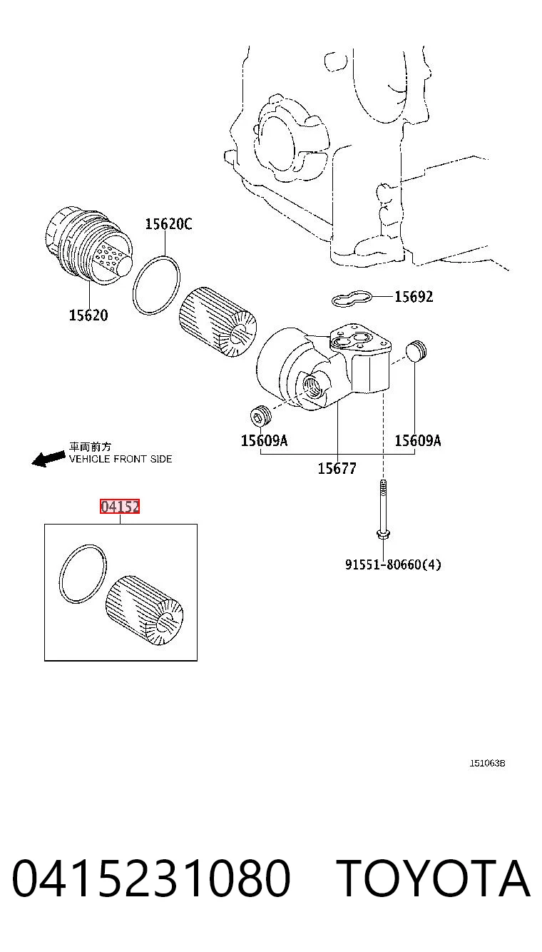 0415231080 Toyota Filtro aceite