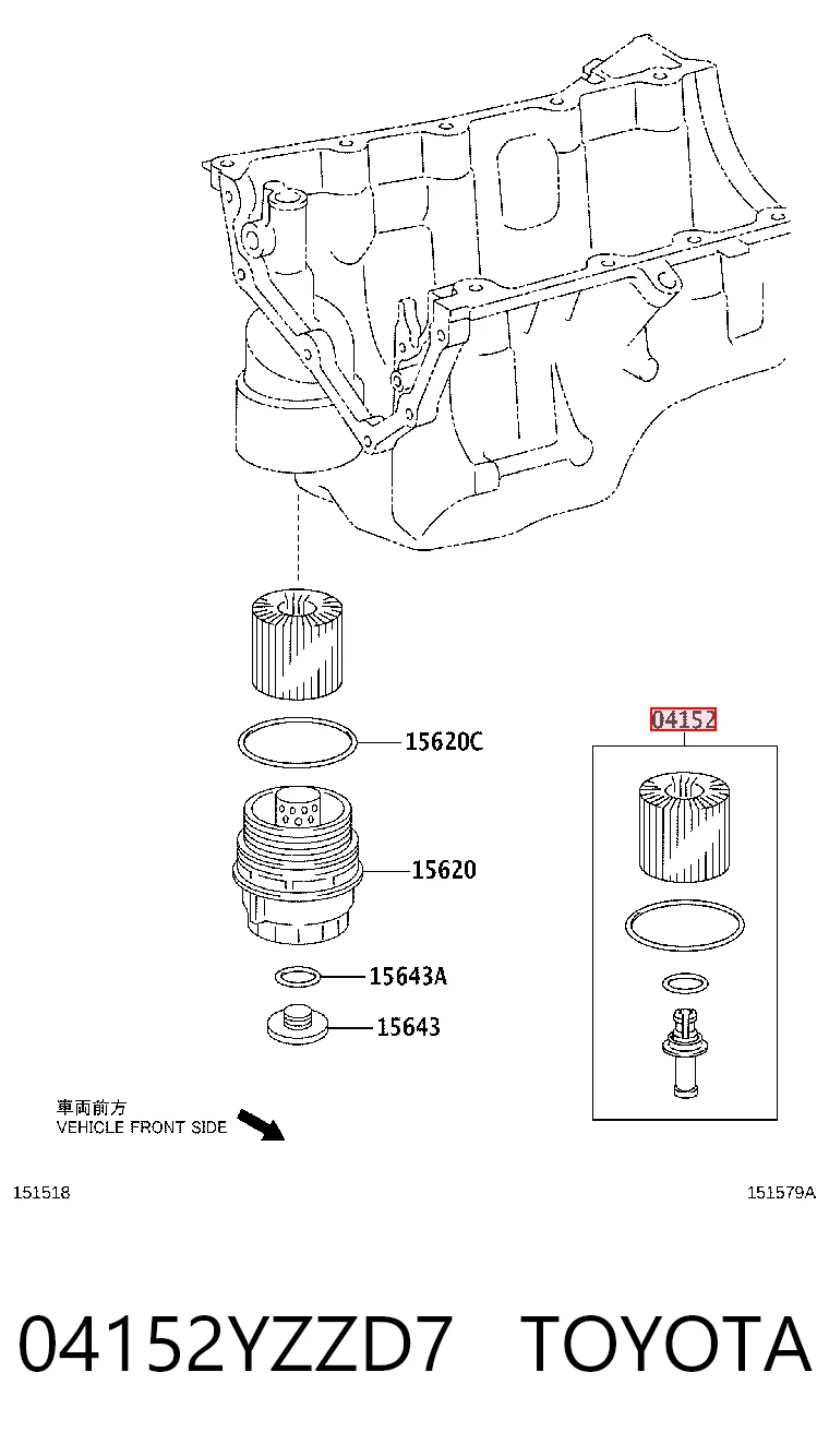 Filtro de aceite TOYOTA 04152YZZD7