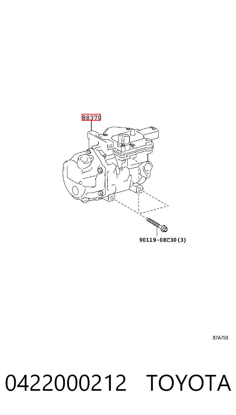 0422000212 Toyota Compresor climatizador