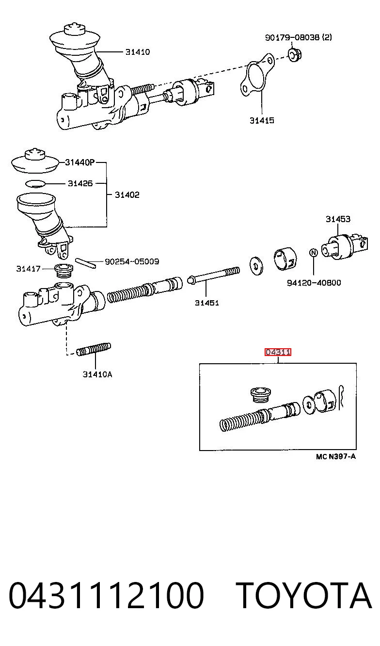 Comprar Juego de reparación del cilindro maestro de embrague Toyota Corolla  E10 a bajo precio