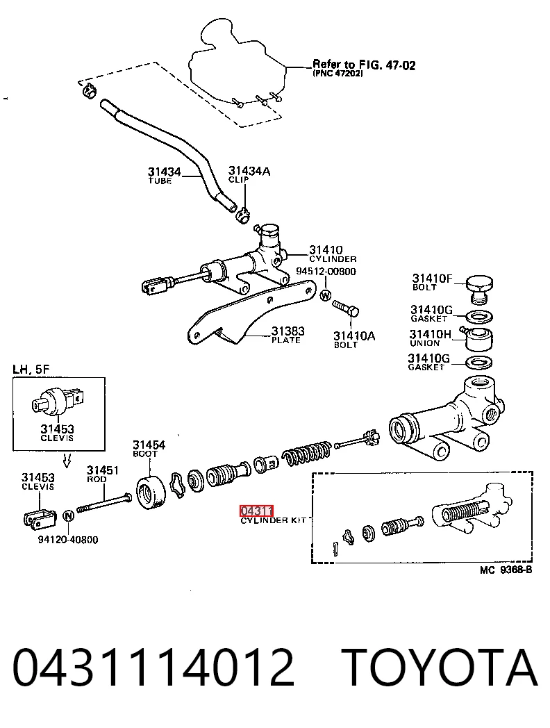 Comprar Juego de reparación cilindro maestro de embrague Toyota Corolla  E8