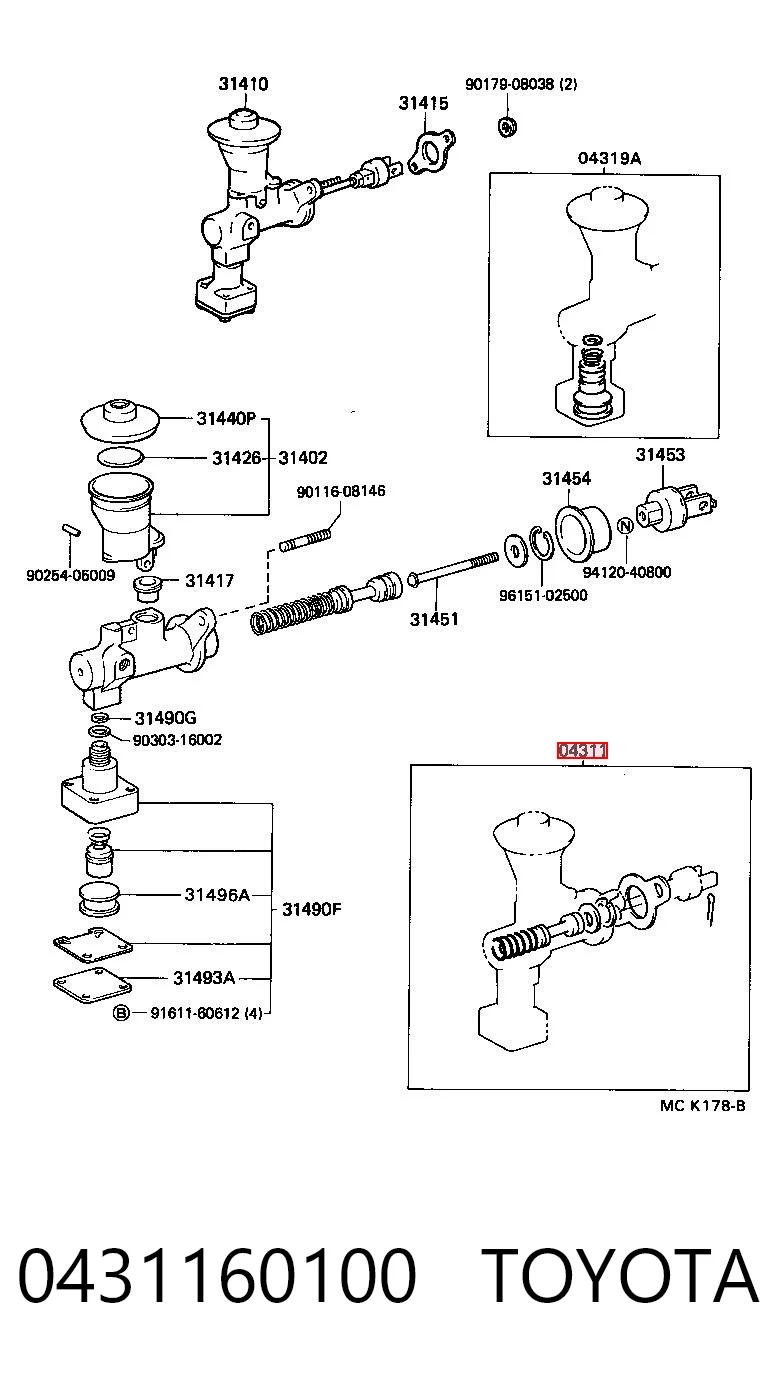 Juego de reparación del cilindro maestro de embrague Toyota Land Cruiser 100 SUV (J10) (1998 - 2005) precio, desde 5,14 EUR