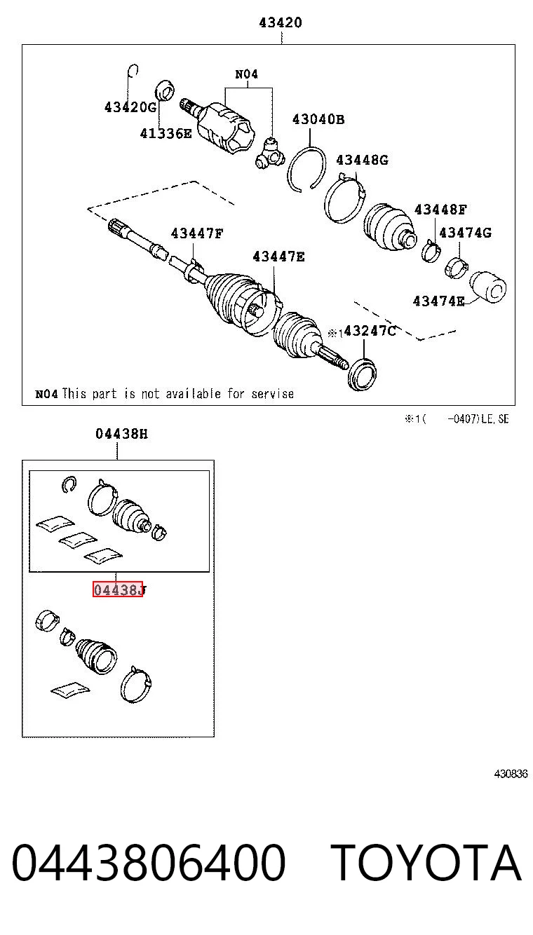 Fuelle palier delantero interior Toyota Camry  (2001-2006)