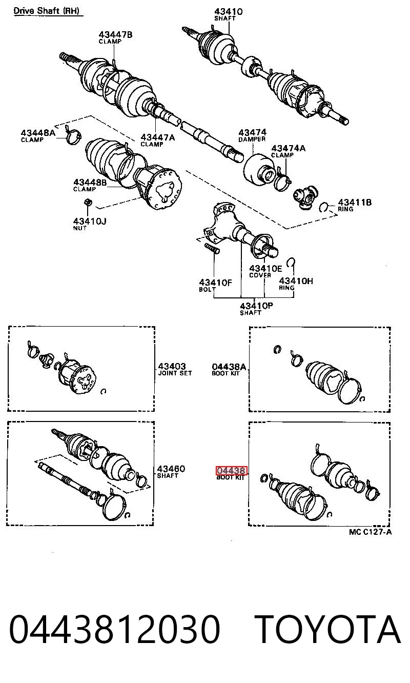  Fuelle de palier delantero exterior Toyota Camry 2