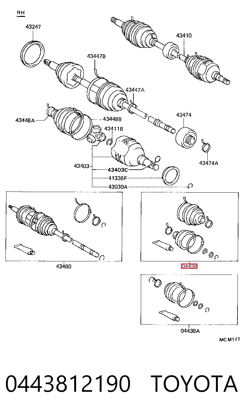 Fuelle transmisión delantero exterior para Toyota Corolla  E8