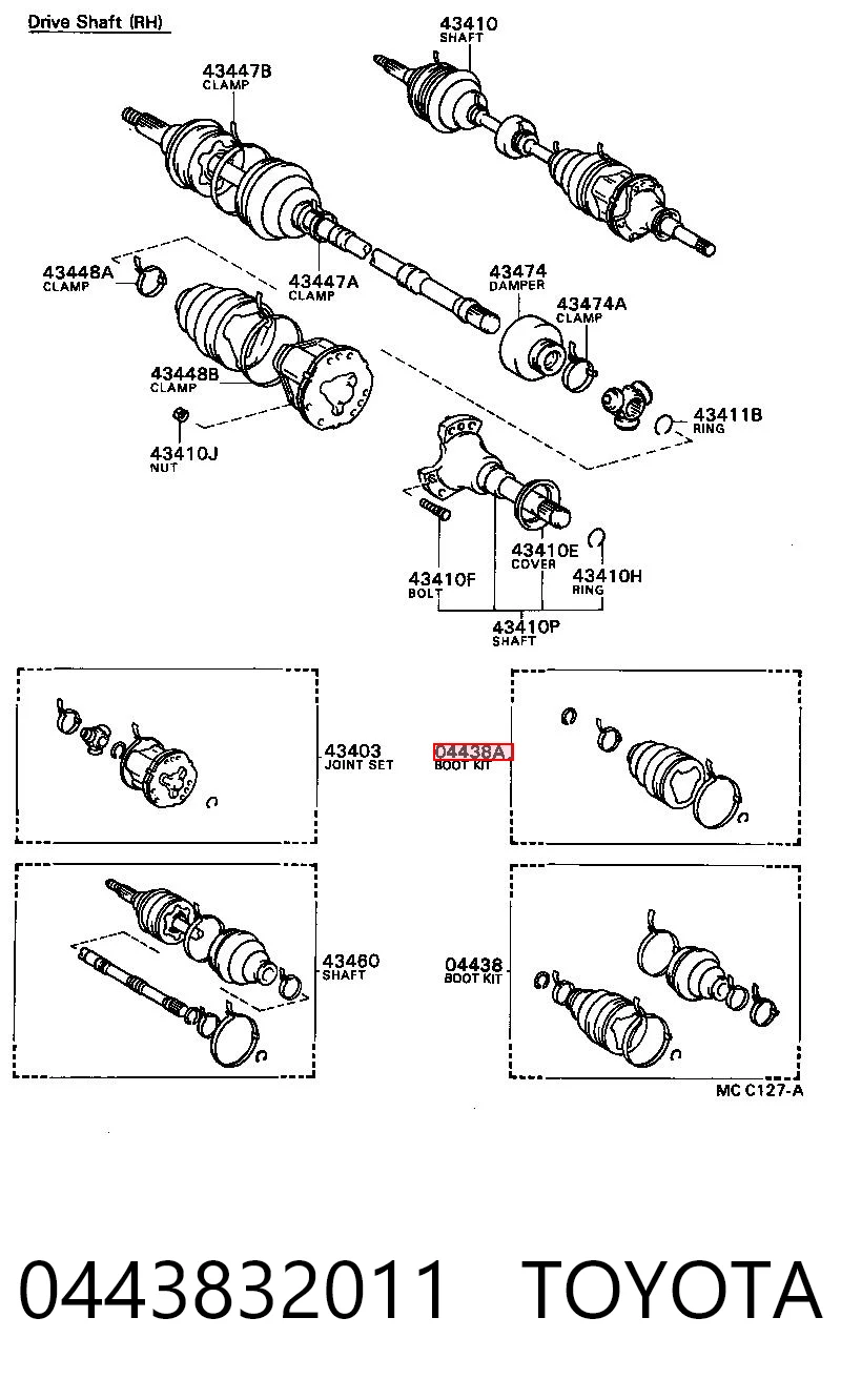 Fuelle palier delantero interior para Toyota Corolla  E8
