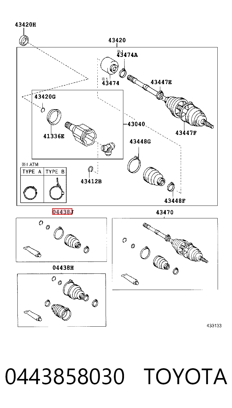 Fuelle, semieje delantero interior Toyota RAV4 II (XA2)
