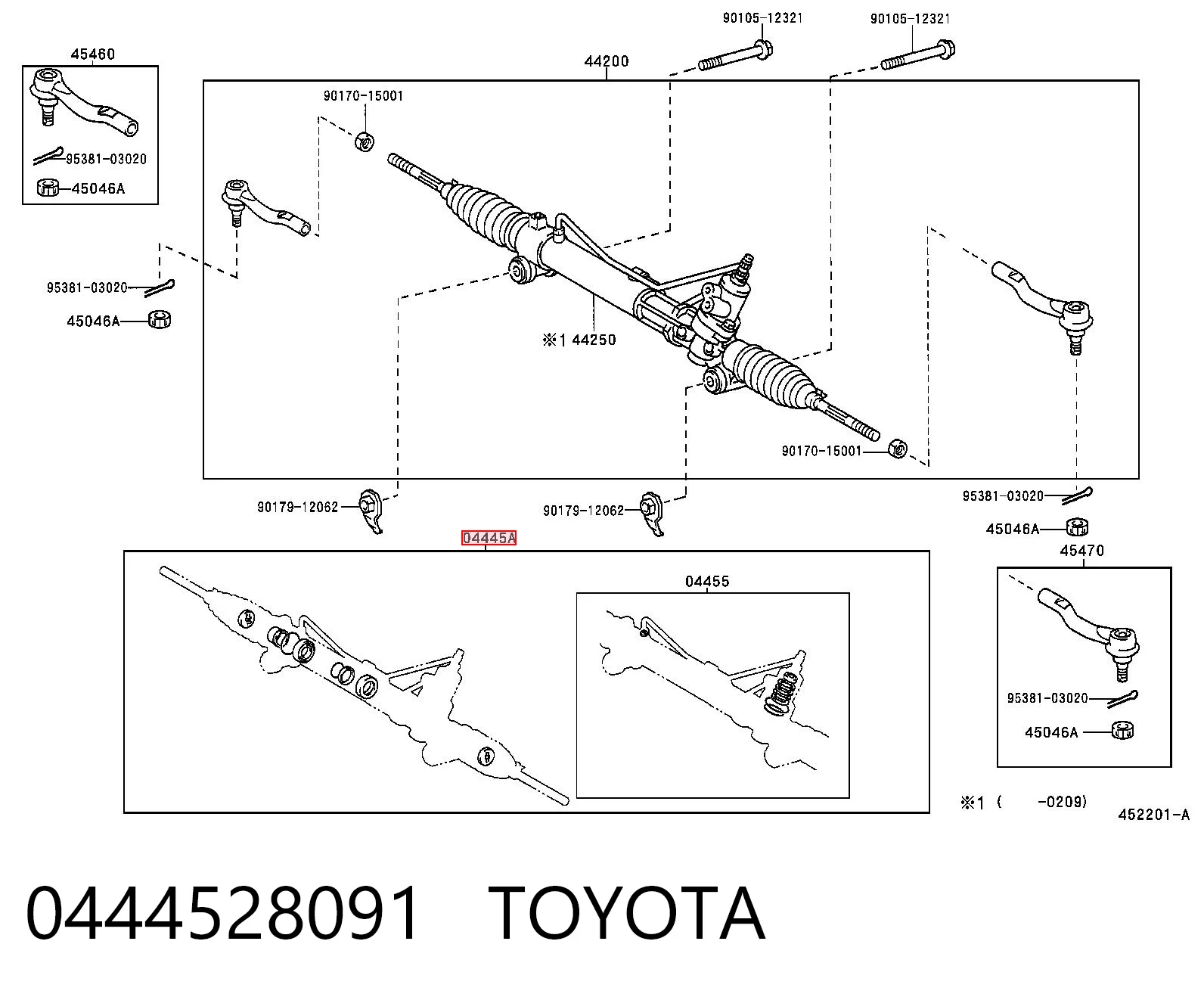 Juego de juntas, mecanismo de dirección para Toyota Land Cruiser PRADO ASIA J12