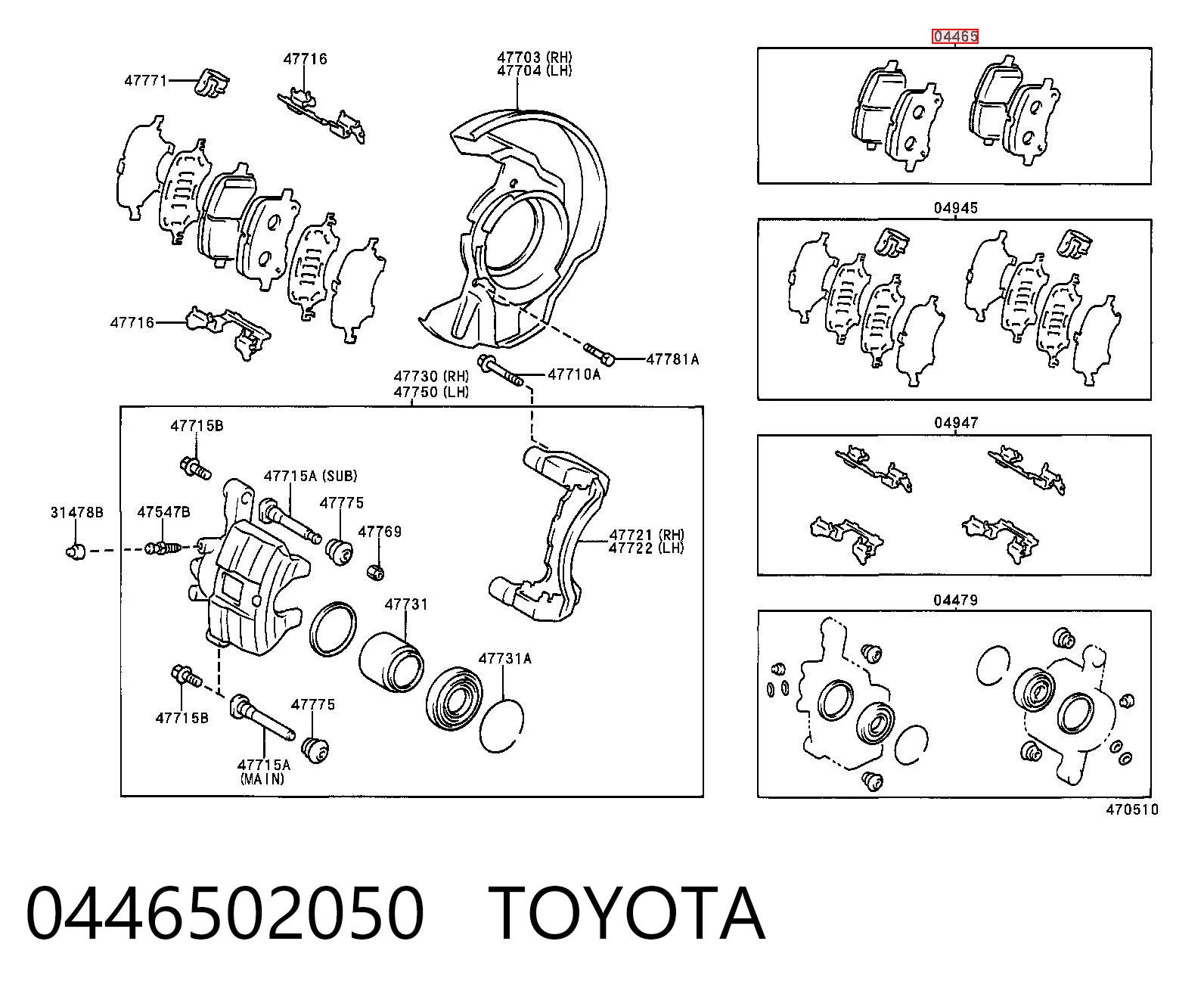 0446502050 Toyota