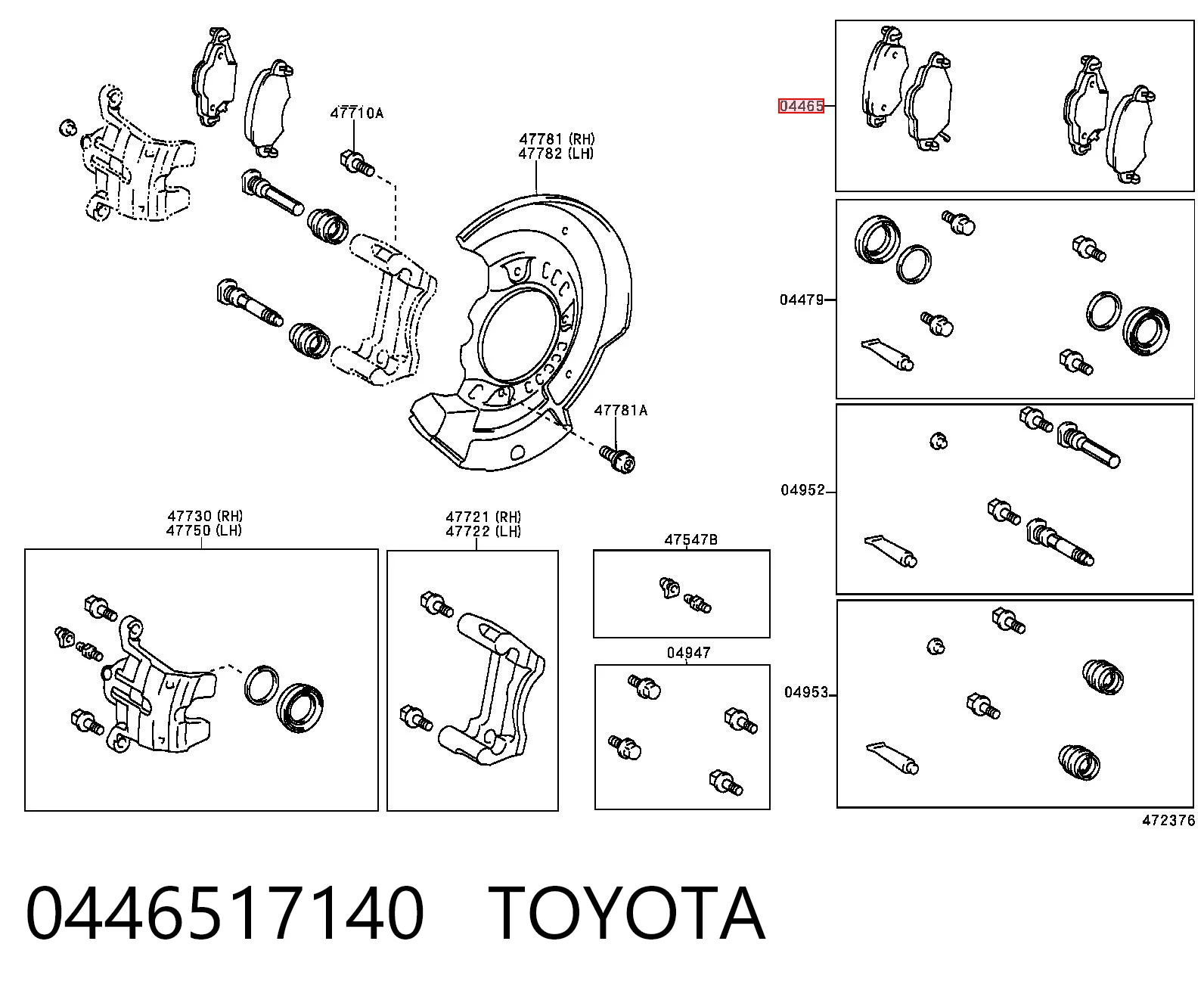 0446517140 Toyota Pastillas delanteras