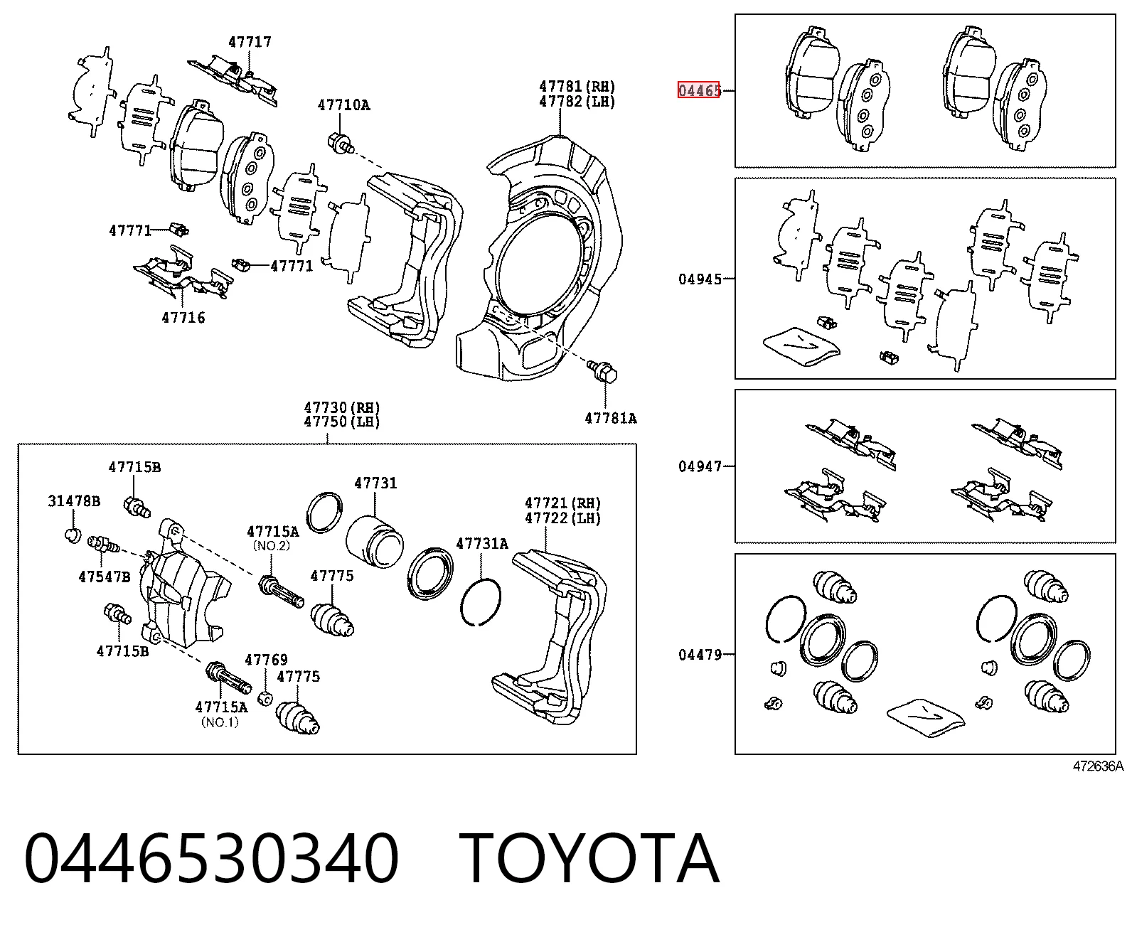 0446530340 Toyota Pastillas delanteras