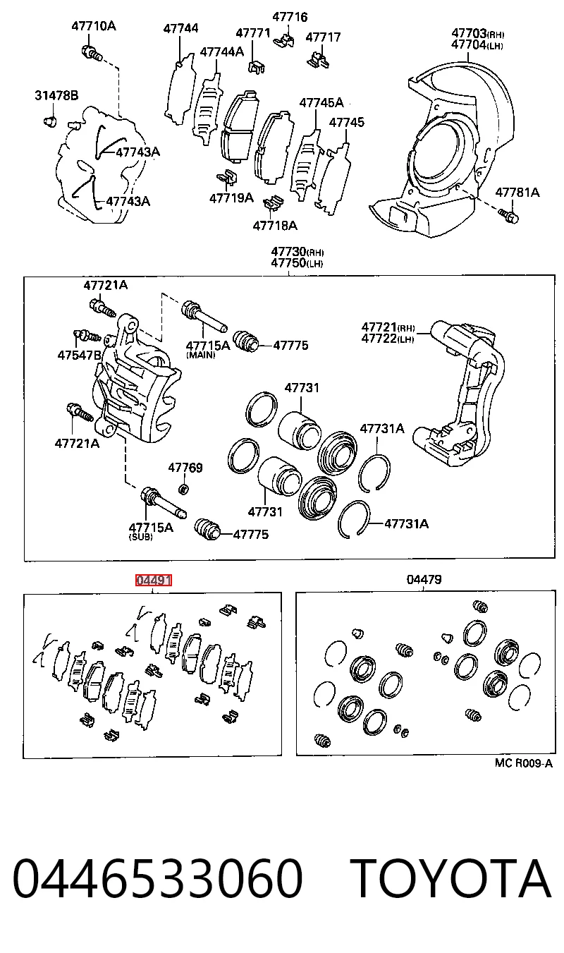 0446533060 Toyota Pastillas delanteras
