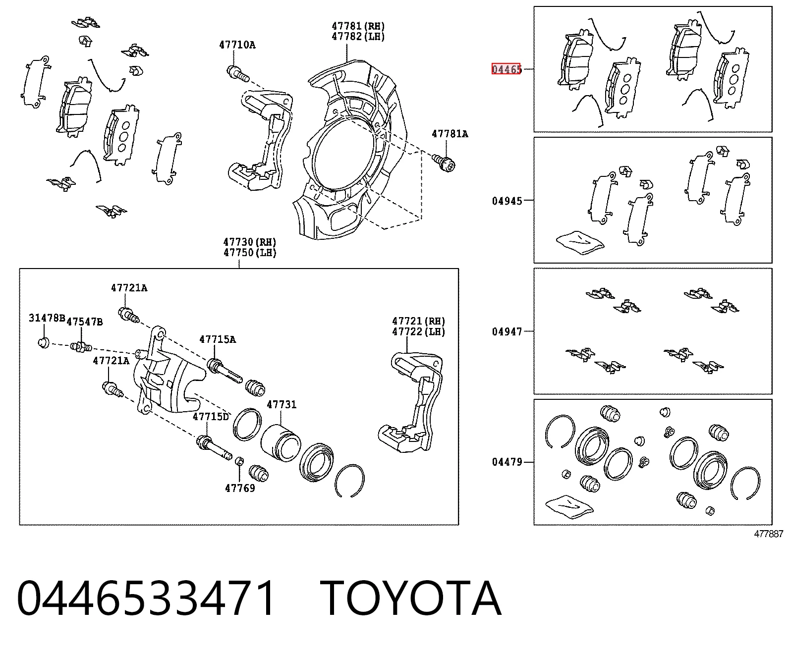 Pastillas freno delanteras Toyota 0446533471 precio, desde 29,08 EUR