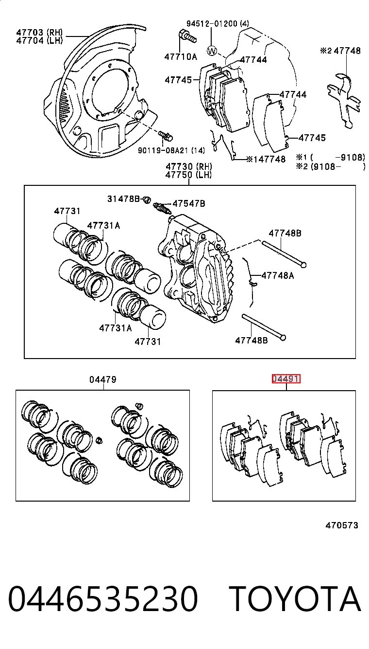 0446535230 Toyota Pastillas delanteras