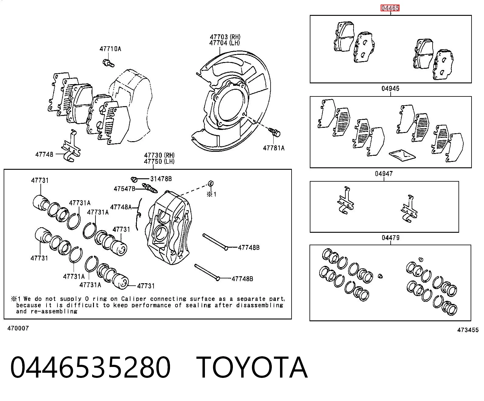 0446535280 Toyota Pastillas delanteras