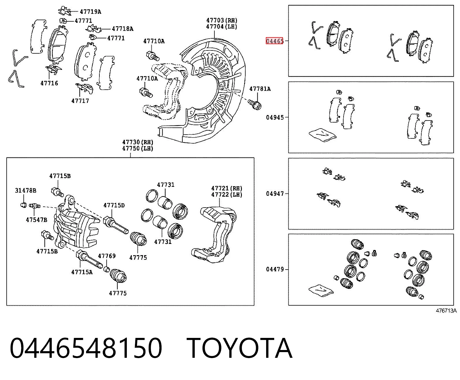 0446548150 Toyota Pastillas delanteras