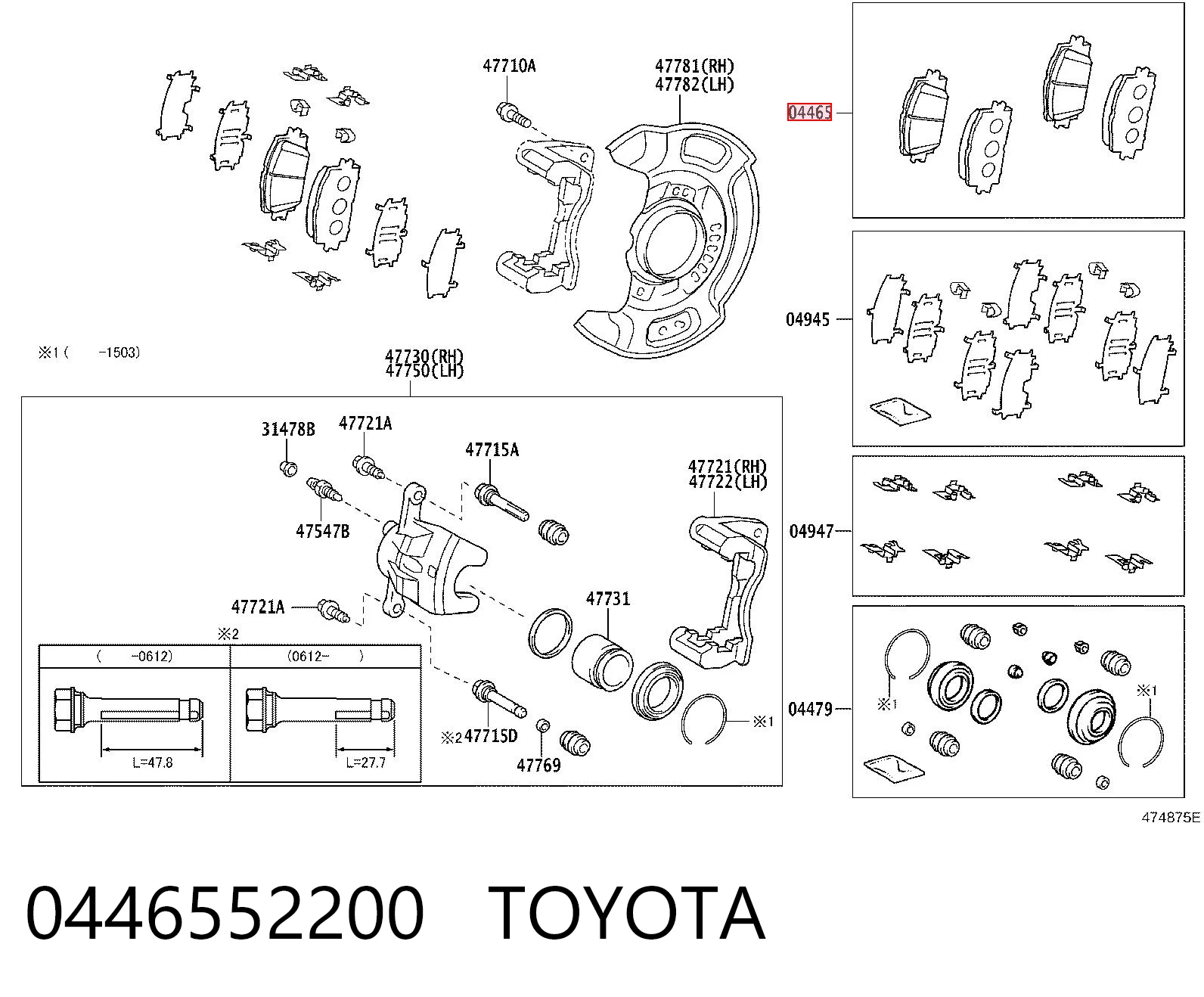 0446552200 Toyota Pastillas delanteras