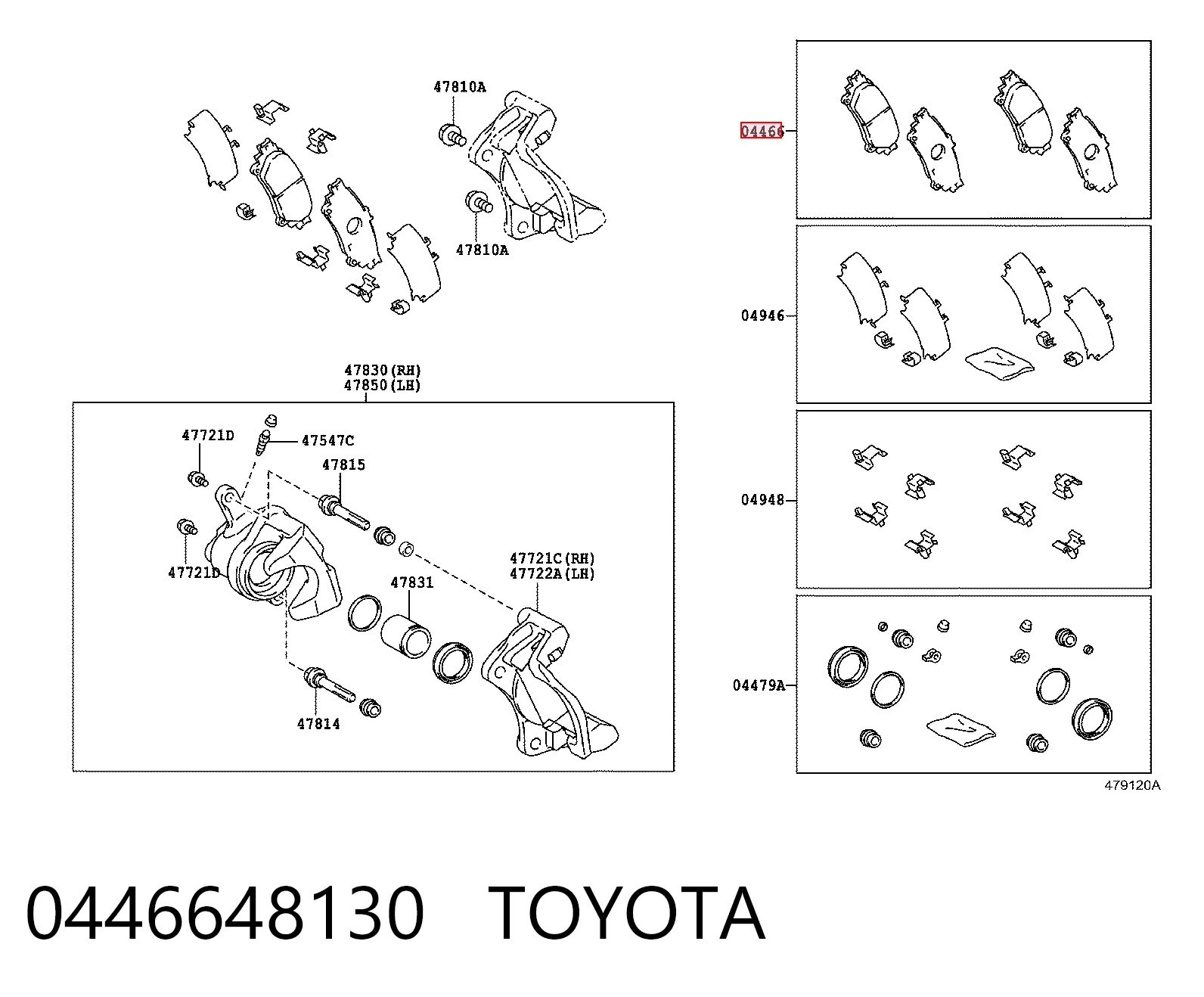 Pastillas traseras de freno Toyota 0446648130 precio, desde 26,91 EUR