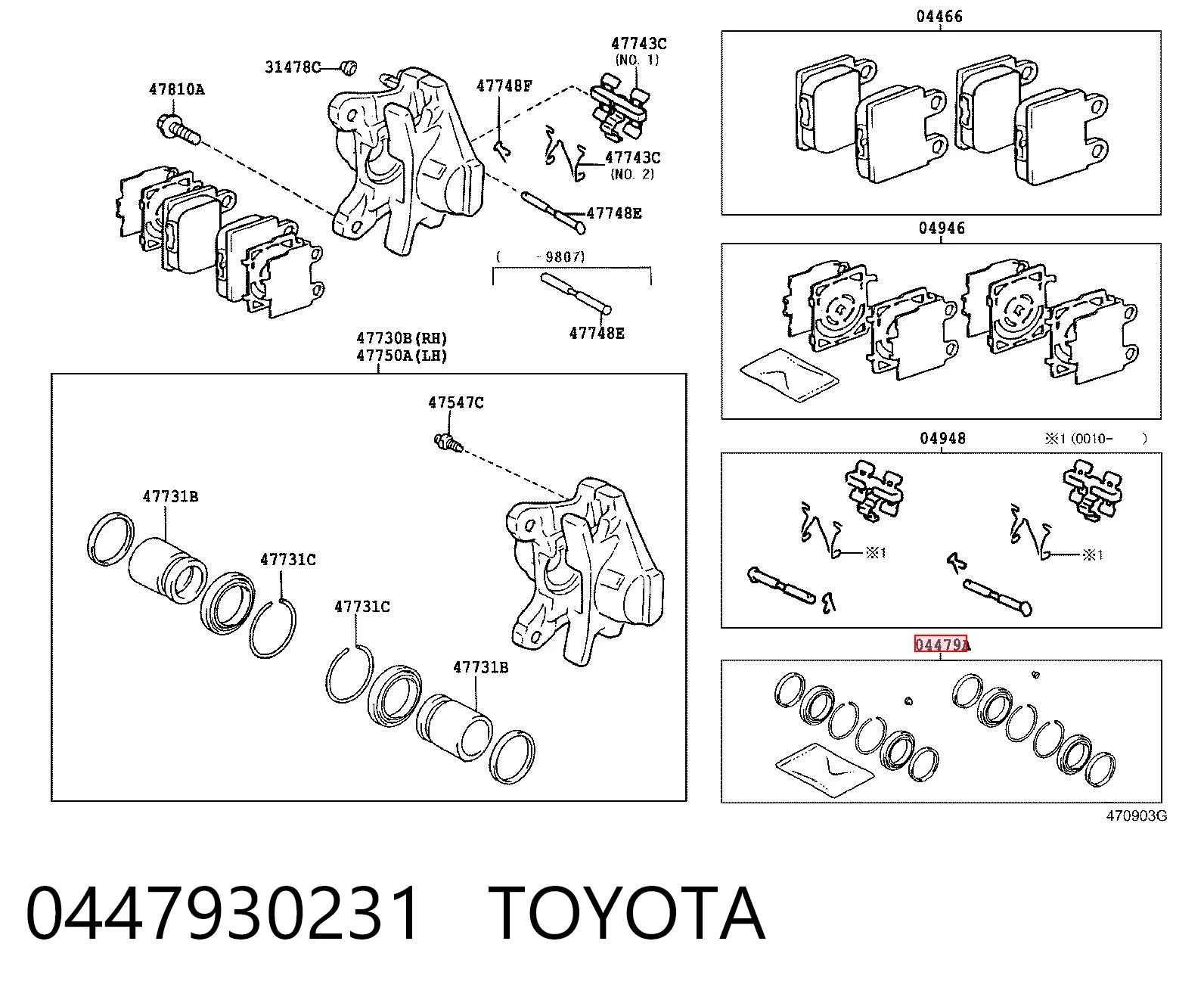 Kit de reparación de frenos trasero para Lexus IS  E1