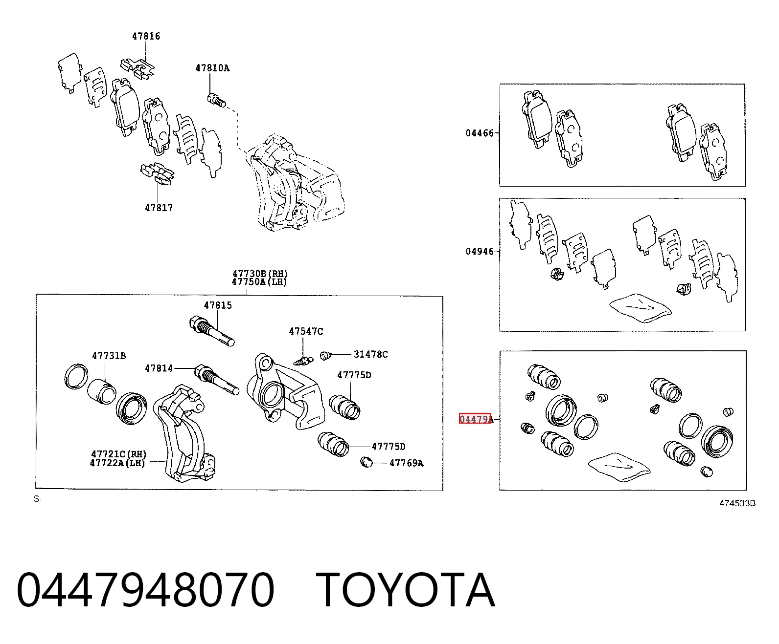 Kit de reparación, pinza de freno trasero Lexus RX 300/330/350/400H SUV (U3) (2003 - 2008) precio, desde 11,06 EUR