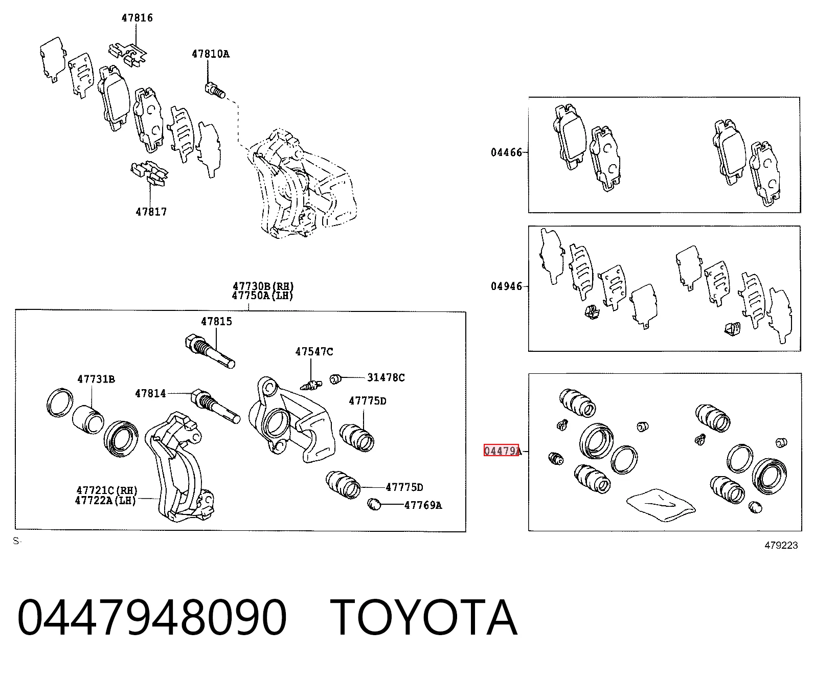 Comprar Kit de reparación de pinzas de freno trasero Lexus RX 300/330/350/400H U3