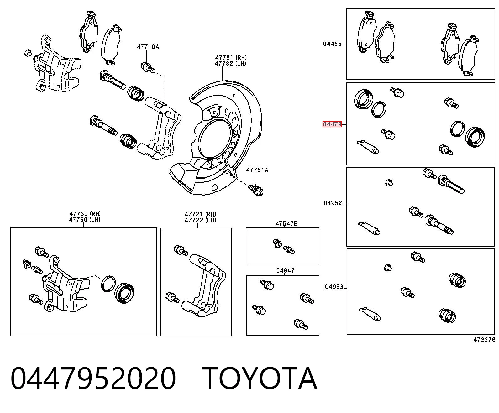 Kit de reparación, pinza de freno delantero Toyota Yaris VERSO monovolumen (NCP2) (1999 - 2005) precio, desde 8,00 EUR