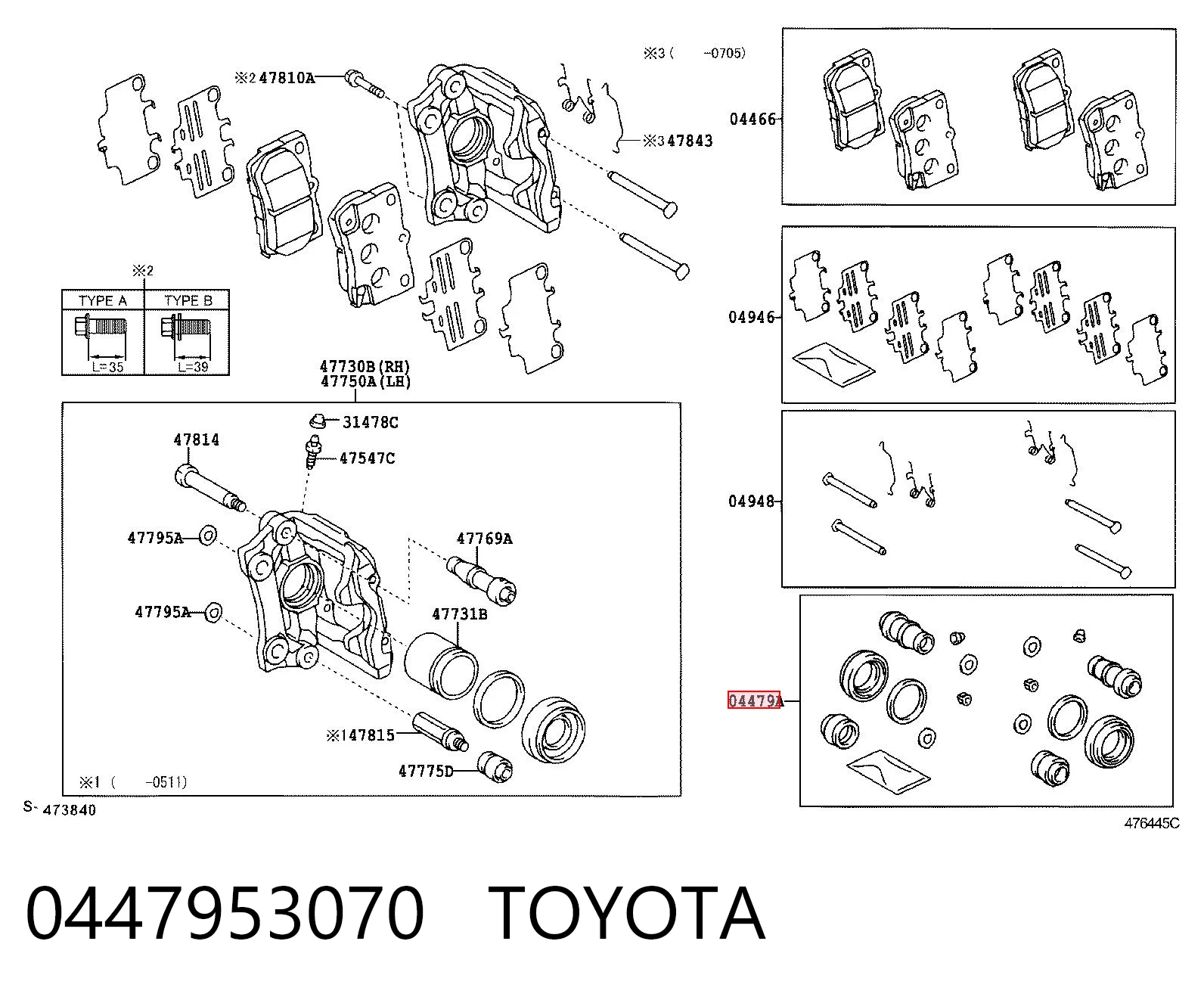 Kit de reparación de frenos trasero para Lexus IS  E2