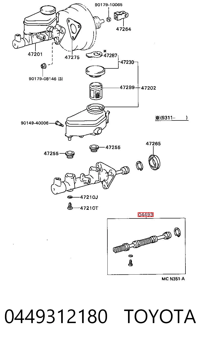 Kit de reparación de la cilindro de freno Corolla  liftback (1987-1992) original desde 7,37 €