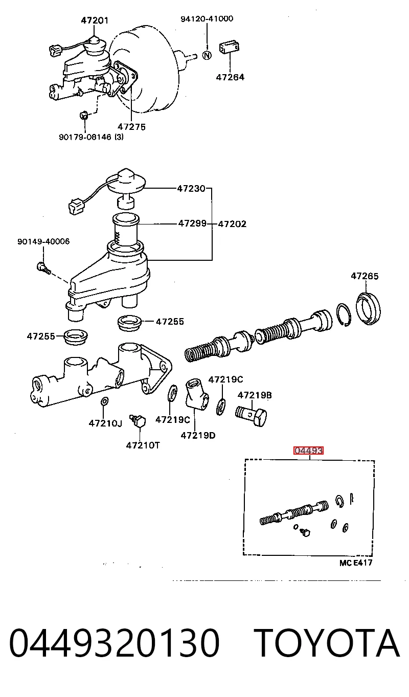 Juego de reparación cilindro de freno principal Toyota Celica  (1985-1989)