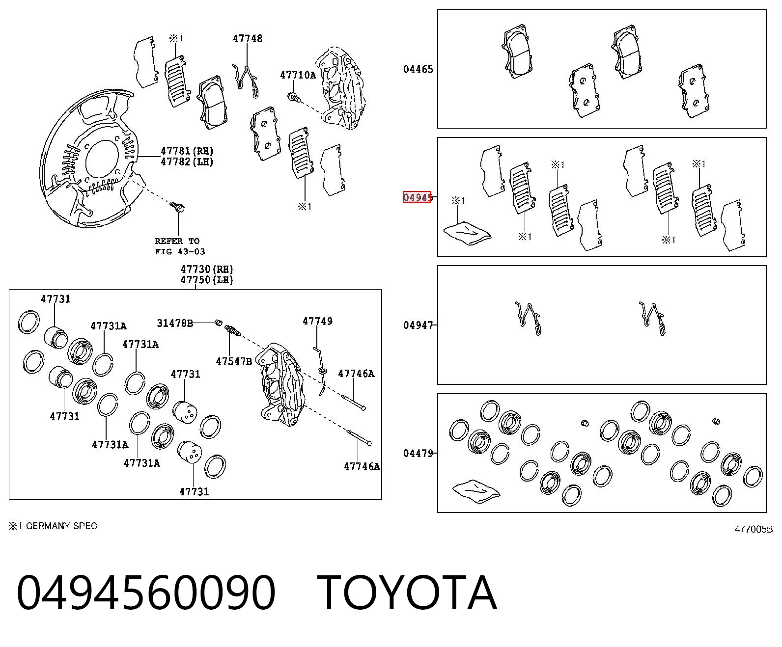 Juego de resortes de sujeción de pastillas de freno delanteras Toyota Land Cruiser 