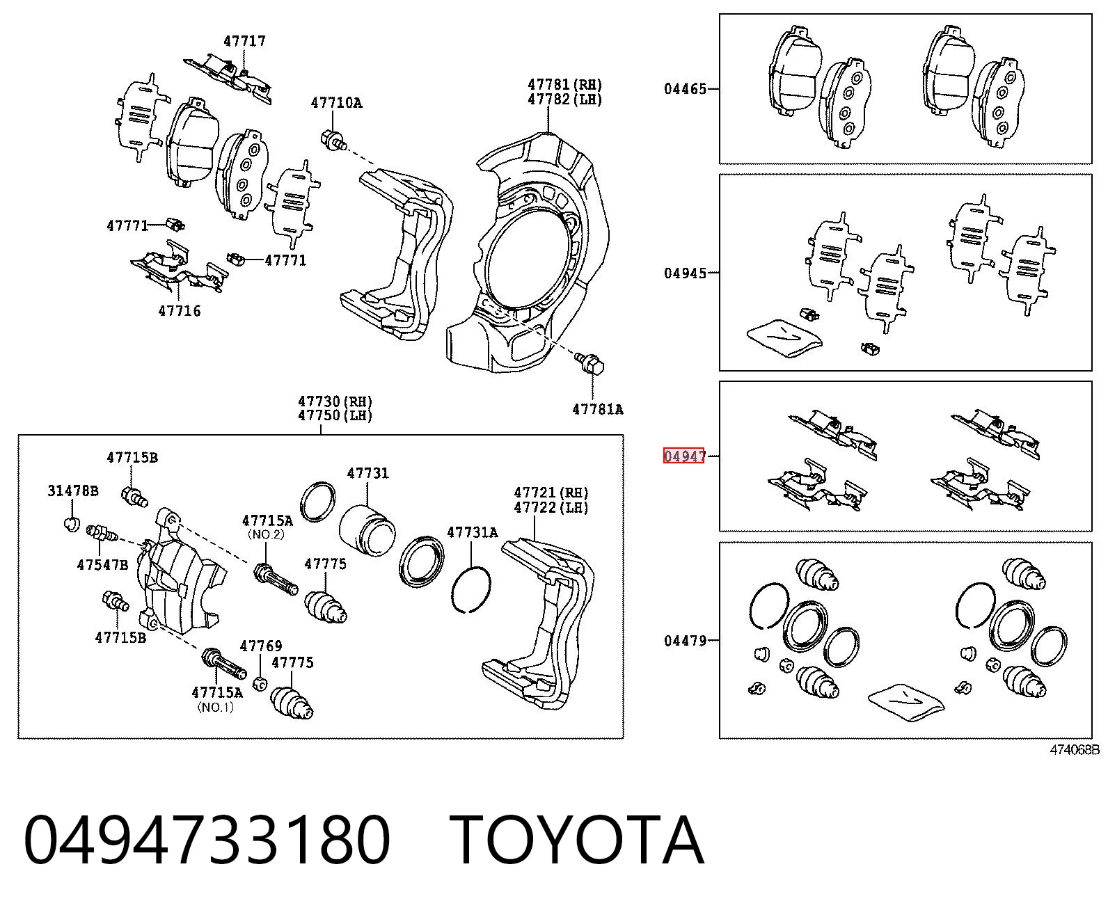 Comprar Juego de resortes de sujeción de pastillas de freno delanteras Toyota Camry V V30