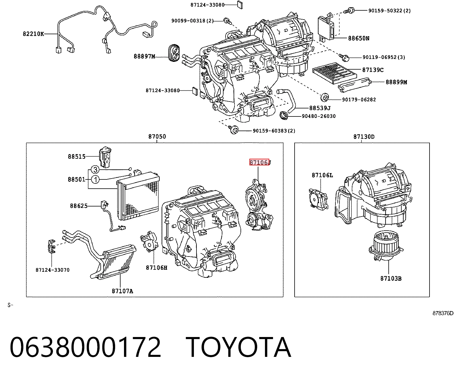0638000172 Toyota Actuador de compuerta de calefacción