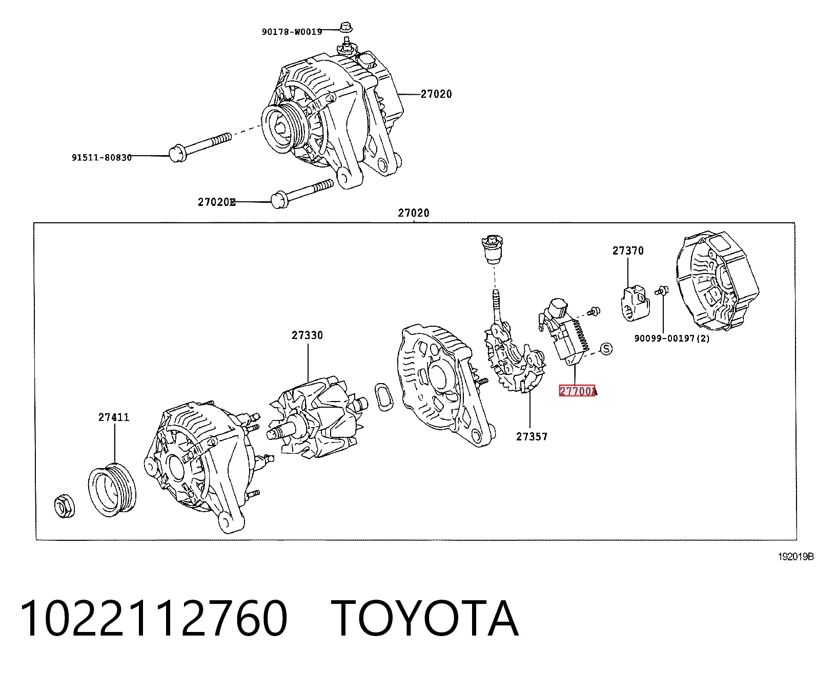 1022112760 Toyota Regulador alternador