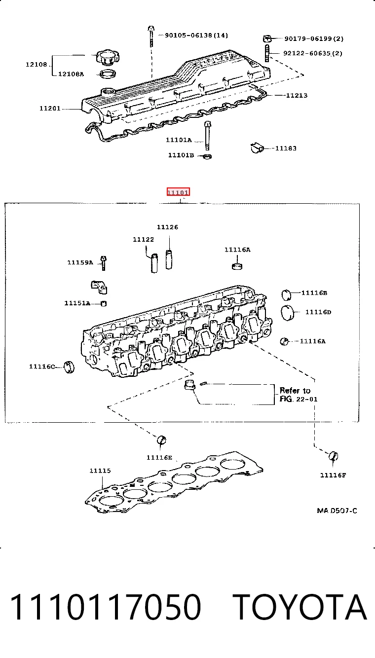 1110117050 Toyota Cabeza del motor