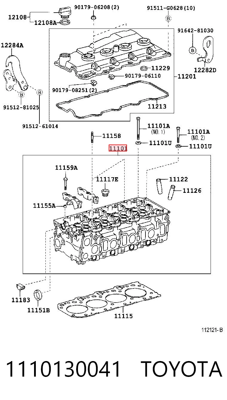 1110130041 Toyota Cabeza del motor