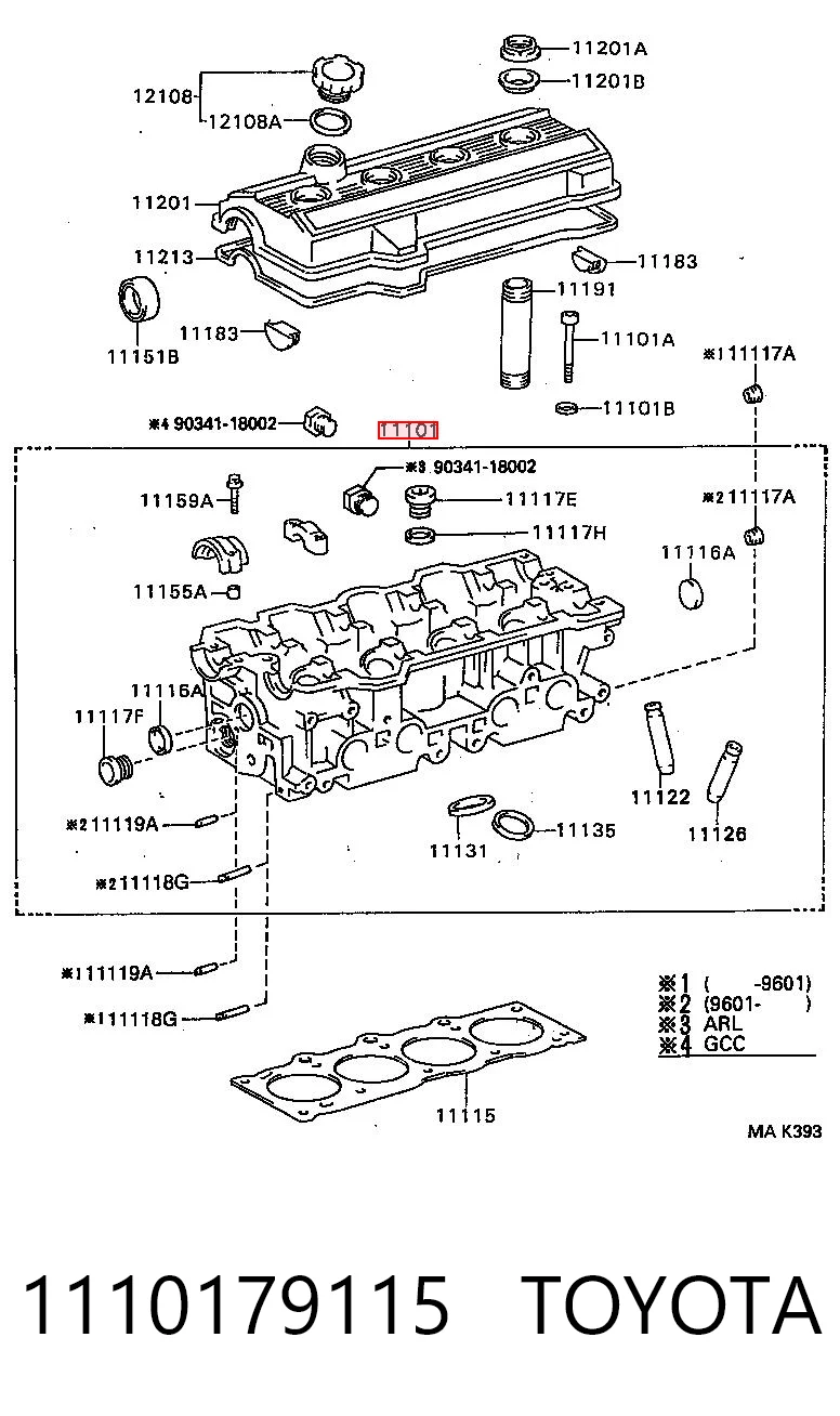 Cabeza del motor Toyota Camry (1991-1996)