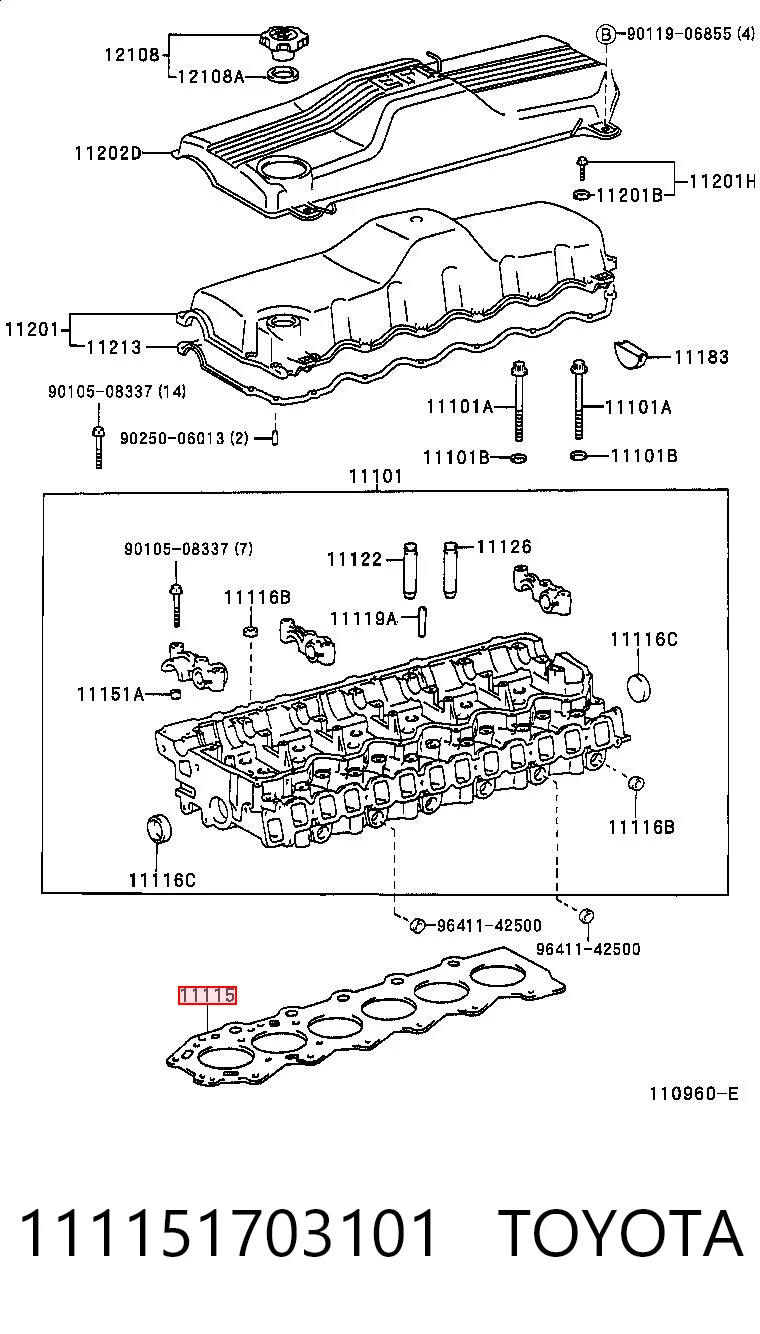 Empaque de culata para Toyota Land Cruiser  (J8)