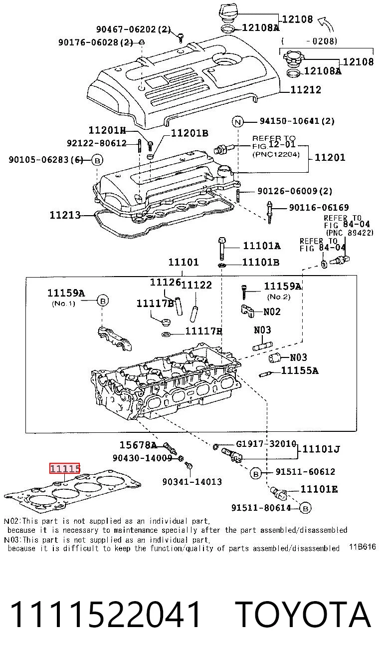 Empaquetadura de culata para Toyota Corolla VERSO R10