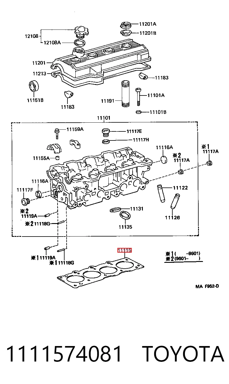 Empaquetadura de culata Toyota Camry  (1996-2001)