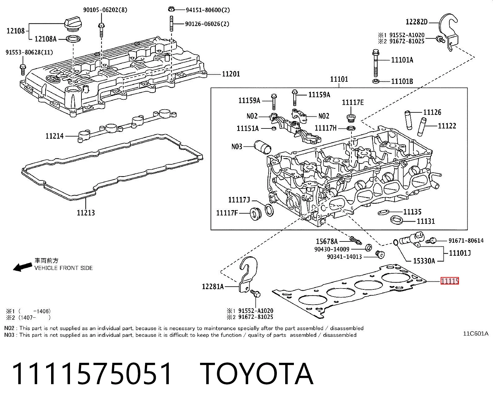 1111575051 Toyota Empaquetadura de culata