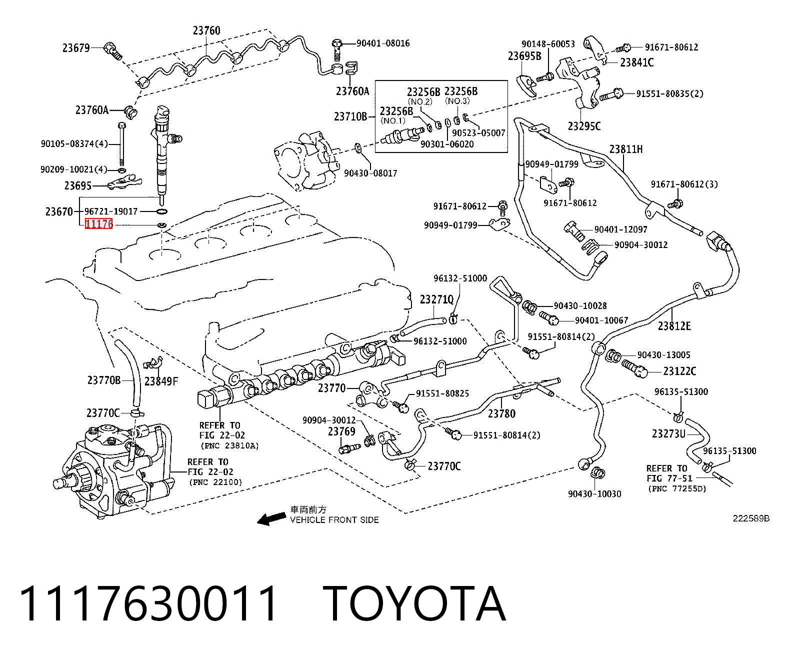 1117630011 Toyota Arandela de asiento del inyector