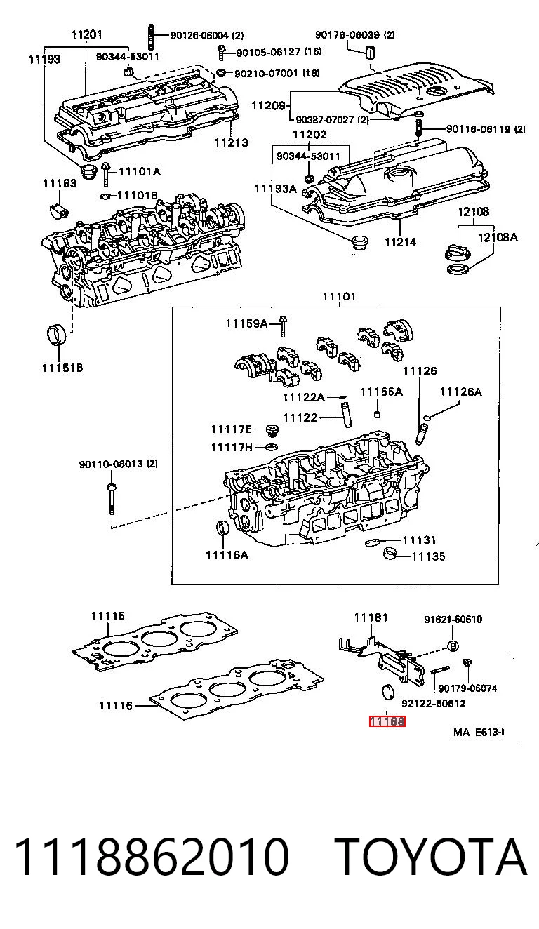 1118862010 Toyota Tapa de bloque motor