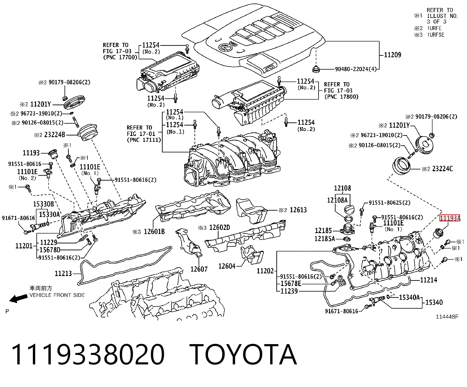 1119338020 Toyota Anillo de sellado del pozo de la bujía