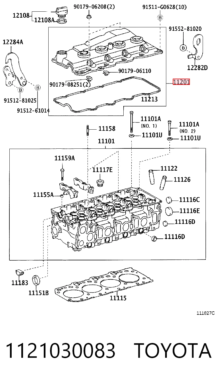 1121030083 Toyota Tapa de culata