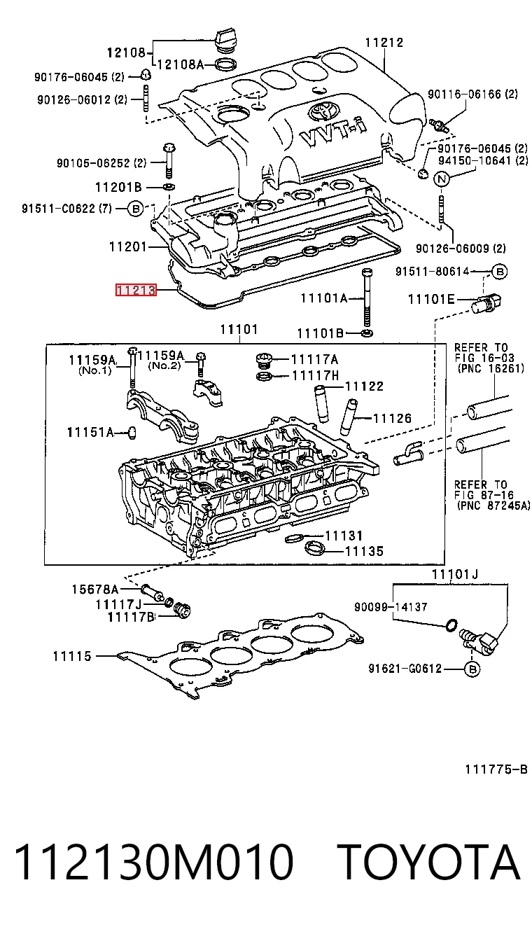 Junta tapa de balancines para Toyota Prius NHW20