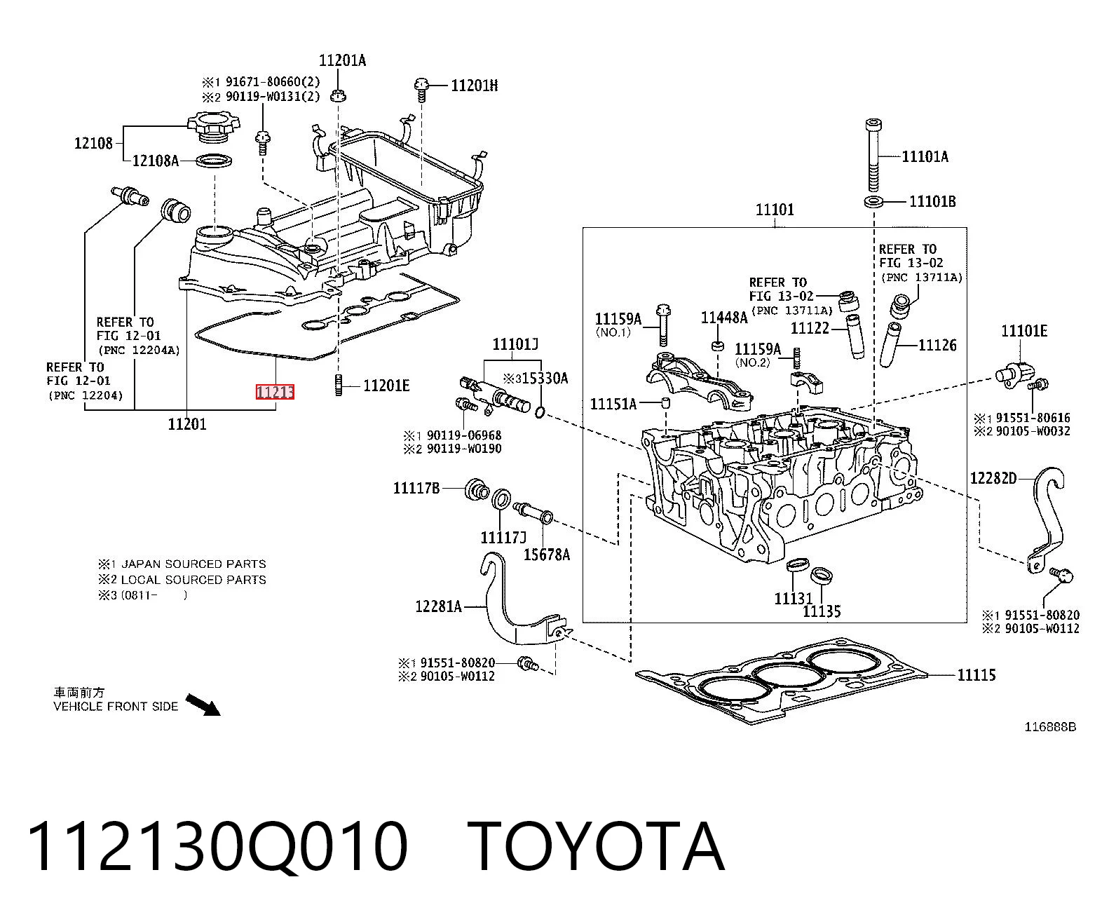 Junta de tapa de válvulas Daihatsu 11213B1020