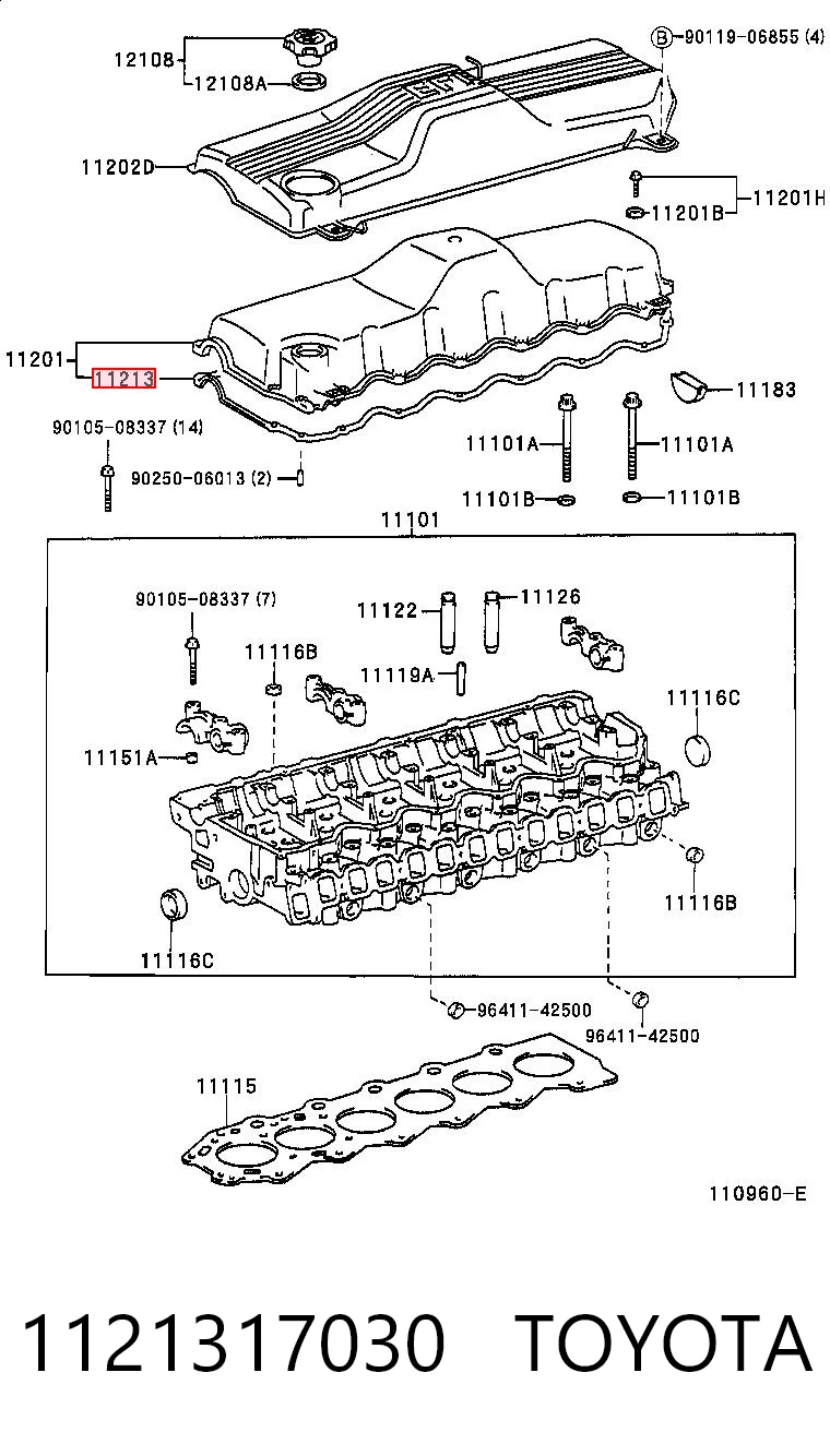 Junta tapa de balancines Toyota Land Cruiser  (J10)