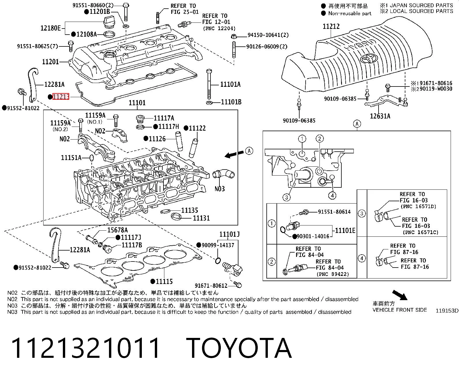 1121321011 Toyota Junta de balancínes