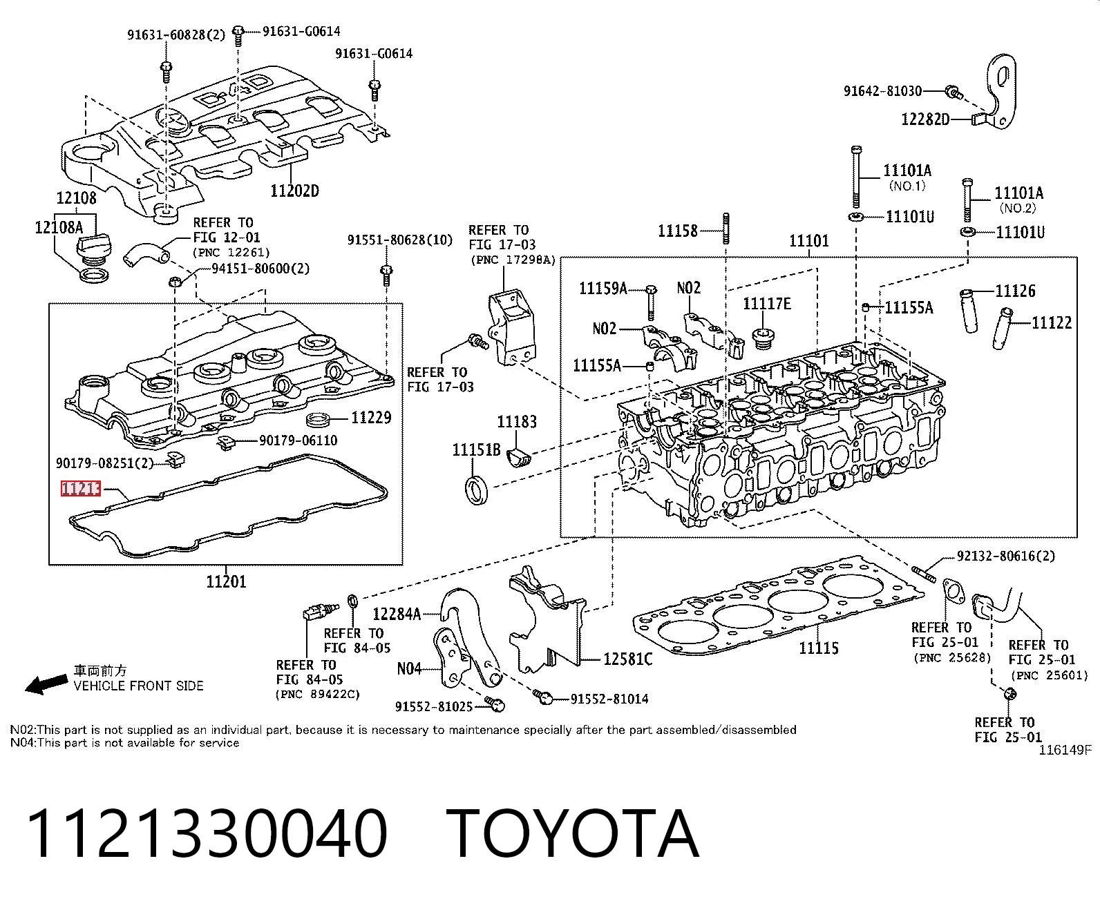 1121330040 Toyota Junta de balancínes