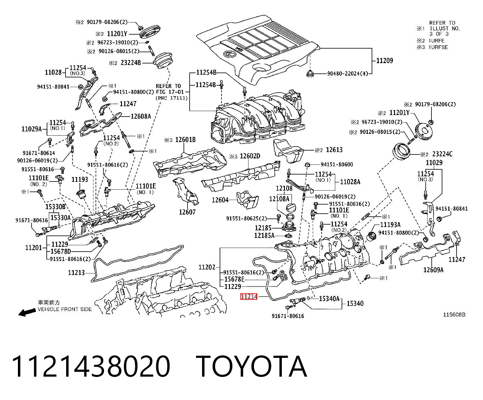 1121438020 Toyota Junta de tapa de balancines izquierda